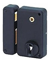 Serrure verticale à appliquer pour porte d'entrée ouverture à gauche