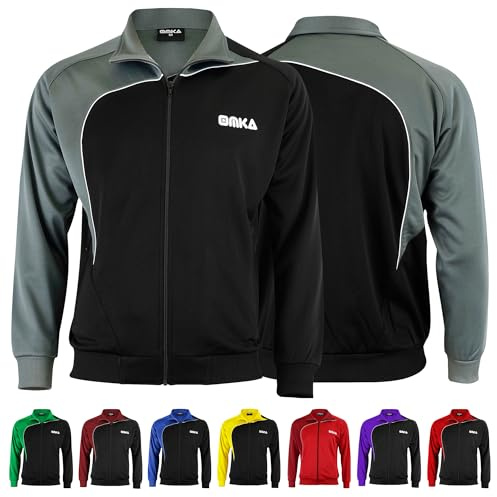 OMKA Herren Leichtgewicht Sportjacke, Feuchtigkeitsableitend, Fleece-Innenfutter für Fußball und Sportaktivitäten