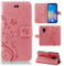 betterfon Hülle Kompatibel mit Huawei Mate 20 | Premium PU Leder Handyhülle Wallet Case für Mate 20 | Schutzhülle Blumen Klapphülle Handyhülle | Rosa
