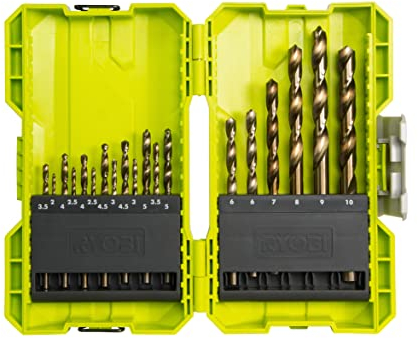 RYOBI-Caja empilable 19 brocas HSS metal 2 con 10 mm