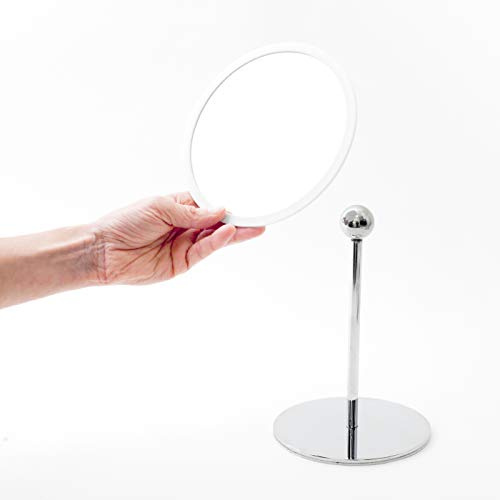Bosign Table Stand Detachable Makeup Mirror 15X Magnifying AirMirror™. Chromed steel base. White (Ø 16,5cm, 28 cm height). b263162