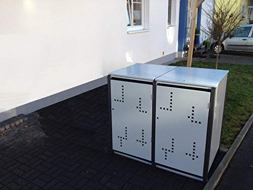 Mülltonnenverkleidung Metall Mülltonnenbox Klappdach