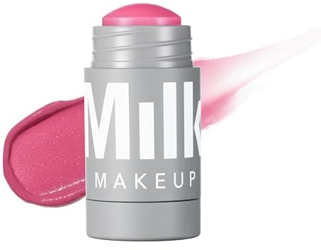 Milch Make-up Lippe + Wange, Rallye (Lila rosa Schimmer) - 0,21 fl oz - Creme Rouge & Lippenfarbe - Baubar & mischbar - 1.000+ Wischbewegungen pro Stick - Nicht komedogen - Vegan, tierversuchsfrei