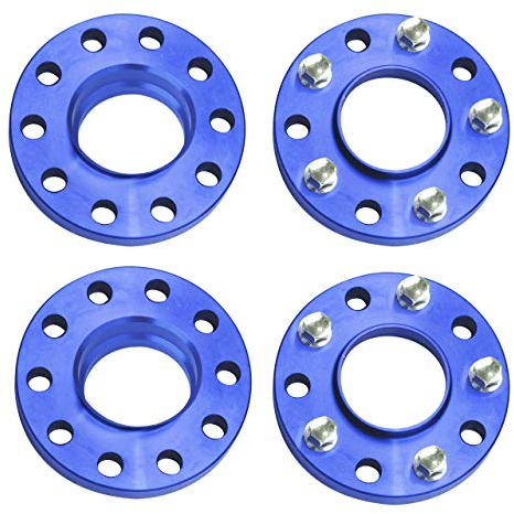 CarBole Separadores de Ruedas para Coche 5x120mm 15/20mm con Perno: M12x1.5 | Central de Orificio : 72.56 mm Compatible con BMW, etc. (4 Piezas | Azul | Número de Agujeros 10)