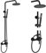 Aolemi Mattschwarze Outdoor-Duscharmatur SUS304 Duscharmatur Kombi-Set Edelstahl 20,3 cm Regenduschkopf Kit Einhandgriff Hochdruck Handbrause Wandhalterung 2 Dual-Funktionen Einzelgriff