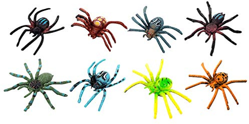 VOSAREA 8 Stück Plastik Gefälschte Spinne Halloween Lebensechte Tierfigur Party Streich Trick Simulation Tier Requisite Ornament für Party Dekoration