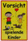UvV Warnschild Vorsicht spielende Kinder 30 x 20cm reflektierend - hochwertiges Alu-Dibond Schild - bedruckt mit reflektierender Folie - gute Sichtbarkeit auch bei Dunkelheit (gelb)