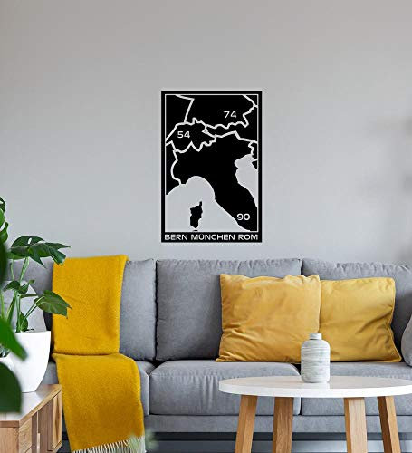 Shirt84.de - Adesivo da parete, motivo: Monaco di Bern München Roma, 40 x 60 cm