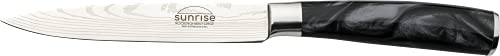 Rockingham Forge Cuchillo Utilitario, Serie Sunrise, 5 Pulgadas, Hoja de Acero Inoxidable con Mangos de Resina, Negro Azabache, Cuchillo Multiuso, RF-2102BK