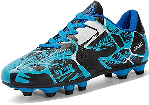 NEUSOP Scarpe da Calcio Bambino Scarpe da Allenamento Ragazzi Scarpe da Calcetto all'aperto Bambini e Ragazzi Professionale Teenager Sportivo Calzature da Calcio,Blue,38EU