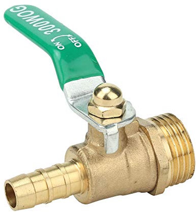 Kugelhahn, G1/2 Außengewinde Messingrohr Kugelhahn Grüner Hebelgriff Verdicken Kugelhahn für Wasser, Öl und Gas mit langem Griff Absperrschalter(12mm)