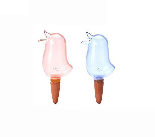 Tiardey Lot de 2 dispositifs d'arrosage automatique transparents en forme d'oiseau pour plantes de jardin
