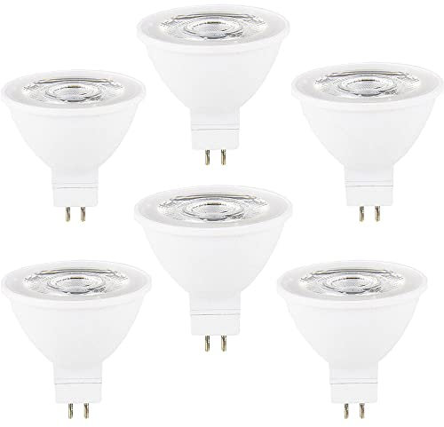 ZRJIA 6 stück GU5.3 MR16 Led Birne 6W AC 230V Warmweiß 3000K 60W GU5,3 Halogenlampe Äquivalent,6 Watt GU 5,3 Sockel Glühlampen, Kein Flimmern,600LM Nicht- dimmbar 120°Lichtstromwinkel