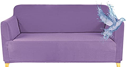 Poligino Sofabezug 2 Sitzer Wasserdicht, Sofahusse Elastisch Universal, Sofa Cover Stretch 2 Sitzer (130-170 cm) Flieder
