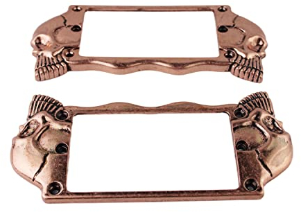 Guyker Flat Metal Humbucker Pickup Mounting Ring Set - Bridge Neck Pickups Cover Frame Replacement Part for Electric Guitar or Precision Bass(2PCS, Antique Bronze)