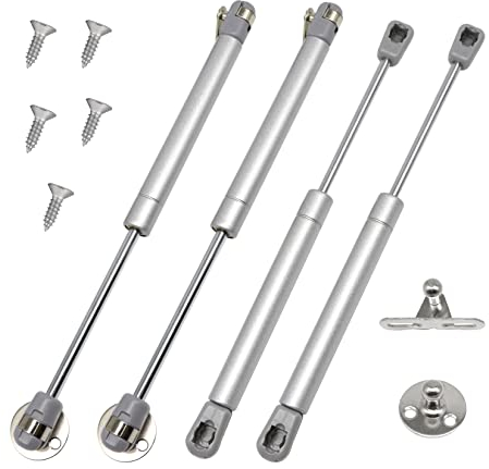 GothicBride 4 Stück Gasdruckfeder, Gasdruckdämpfer, Sanft Schließende Scharniere, Möbel Gasfeder für Küchenschrank, Kleiderschrank, Schranktür, Druck: 60 N/6 kg(4, 60N)