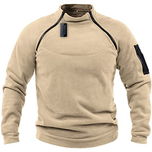 VIVICOLOR Giacca da Uomo in Pile da Combattimento Militare Giacca da Uomo Tattica da Uomo Tuta in Pile da Esterno Vintage