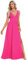 Ever-Pretty Robe Femme pour Mariage Longue Fendue Col V Mousseline de Soie sans Manche A Line Chic Rose Chaud 42
