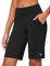 baleaf Damen 10 Bermuda Shorts Knielang Sommer Kurze Hose Hohe Taile Sporthose kurz mit Taschen Laufshorts Runningshorts Schwarz L