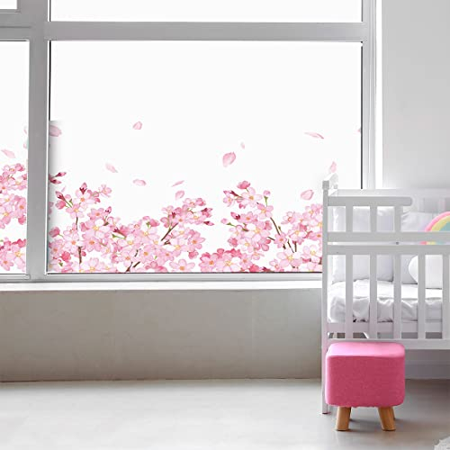 Fensterfolie, Blickdicht, Kirschblüten, Aufkleber für Fenster & Duschtür – 40 x 100 cm