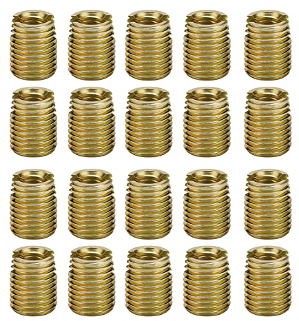 Qiilu 20 Stück 302 Kohlenstoffstahl Selbstschneidendes Gewindeeinsatz Zubehör M12 Gewindebuchse auf 8 M5 Intern (Innen M10 * 1,5 Außen M14 * 1,5 Länge 18 mm)
