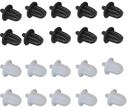 20 Stück 6,35 mm Audio-Klinkenstecker, PC, DVD, AV-Ausrüstung, Mikrofon-Buchse, Staubschutz, Gummi (schwarz + transparent)