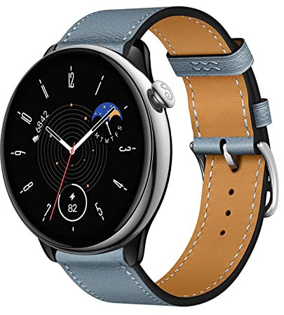 Amazfit GTR Mini Armband - Weiches PU-Leder Uhrenarmband Ohne Lücke für Herren und Damen, Einstellbar, Loop-Design (S, GTR Mini)