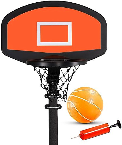 JUMP4FUN Basketballkorb für Gartentrampolin Universal mit Ball und Pumpe – 56 x 35 cm
