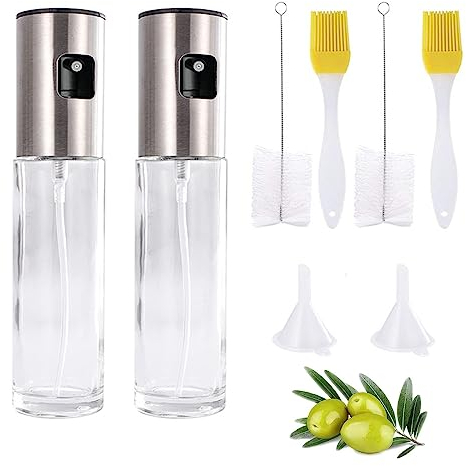 SansRealmL 2 Pezzi Spruzzatore di olio, 100ml Spruzzatore di olio Cucina Aid Bottiglia di spruzzo di olio, per l'olio da cucina per le insalate di cottura