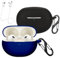 [2-Pack] easyBee Hülle Kompatibel mit realme Buds Air 5 Pro, mit 2 Karabiner 2 Anti-Verlust-Gurte, Flüssiges Silikon Case Ultradünn Stoßfest Schutzhülle Kopfhörer Tasche - Schwarz Blau