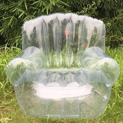 ZMIN Transparente aufblasbare Couch, Stuhl, Sofa, für Zwei Personen, durchsichtiger aufblasbarer Stuhl, aufblasbare Couch, Sitzsack, fauler Sofa-Stuhl, Camping-Möbel,A,102x102x70CM