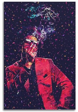 INKT The Weeknd Poster, Wandkunst, Leinwandgemälde, Wohnzimmer, Schlafzimmer, Heimdekoration, Büro, Wandposter, Fitnessstudio, Kunstmalerei, 20 x 30 cm
