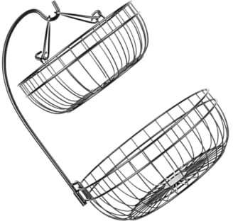 Zerodeko 1pezzi Cesto Battuto Due Strati Per Frutta e Verdura Design Hollow-out Per Cucina e Casa Portaoggetti Versatile Per Snack e Piccole Cose