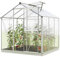 GFP Gewächshaus Jasmin 3 Alu-Rahmen 192 x 192 cm Polycarbonat Platten - mit Fundamentrahmen & automatischem Fensteröffner