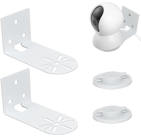 2 Pack Metal Ceiling Mount Bracket Compatible with Tp-Link Tapo TC70/C210/C200/ C220,Kasa Ec70/Kc410s Security Cameras,Wall Mounted Camera Mount with Screws & Anchors for Installation