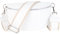 MIRROSI® Bauchtasche Damen, Echtleder, Made in Italy, Umhängetasche, Brusttasche, Crossbody Bag (1 Tasche & 2 Gurte) (Weiß (Uni), Große Tasche (28x18x9cm))