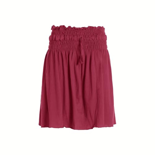 Vishes kurzer Basic Damenrock I Einheitsgrößen 34-46 I Handgefertigt aus 100% Baumwolle I Rock mit Strechbund I Ideal für warme & kalte Monate I Nachhaltige Alternative Bekleidung