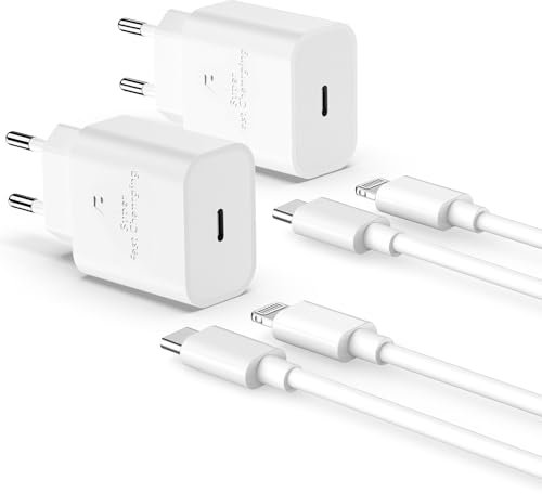 für Telefonladegerät Apple Charger, 2er-Pack Apple Fast Charging 20 W PD USB C Wandladegerät Block mit Lightning-Kabel Kompatibel mit iPhone 14/13/12/12 Pro Max/11 Pad【MFi Zertifiziert】