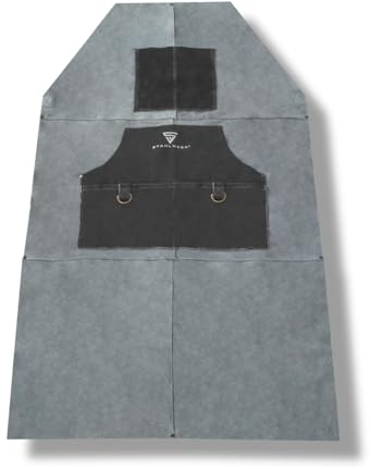 STAHLWERK Schweißerschürze | Schutzschürze | Lederschürze | Schmiedeschürze | Arbeitsschürze | Werkstattschürze | Schweißschürze aus hochwertigem Spaltleder zum Schweißen und Plasmaschneiden