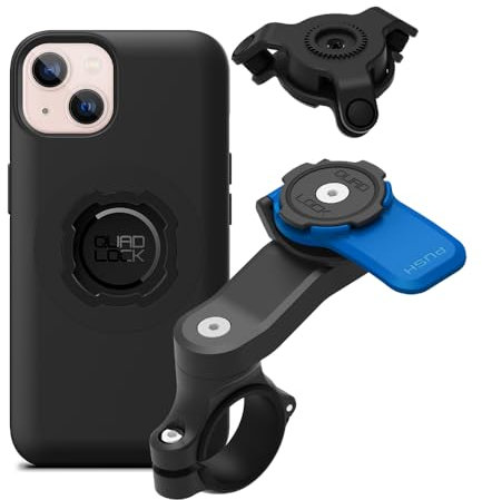 Quad Lock Motorcycle Handlebar Phone Mount Kit with Vibration Dampener and iPhone 13 MAG Case