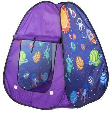 Kids Play Tent, Pop Up Playhouse Indoor or Outdoor, Portable Baby Ball Pit with Carry Bag, Christmas Birthday Gifts for Boys Girls Toddlers (Space)