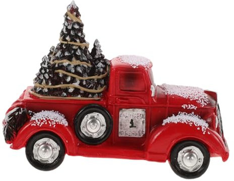Cabilock Retro-LKW-Modell Weihnachtsdeko Dekorativer Weihnachtsschmuck LKW-Dekoration Aus Kunstharz Weihnachtstruck-partydeko Tischdeko Aus Weihnachtstruck-Modell Für Festliche Stimmung