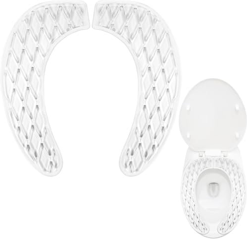 Gel Toilet Seat Cushion Washable Soft Toilet Seat Cover,Padded Riser Cushion for Toilets & Commode Chair Reusable Adhesive Donut Pad for Elderly,Seniors (Clear)