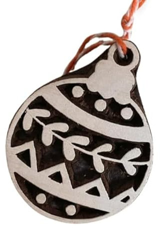 Holzschmuck für Weihnachten, individueller Holzschmuck, wiederverwendbare nachhaltige Wohndekoration, Holzblockdruck, Weihnachtsbaum