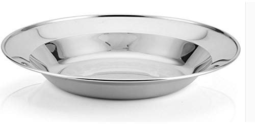 Stainless Steel Round Dinner Plate for Outdoor Camping and Picnic Food Container and Dish Tray