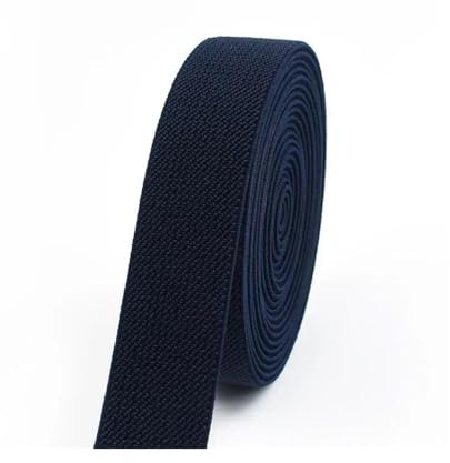 Banda elástica de 2 a 10 metros y 38 mm para pantalones, cintura, cinta de goma, cinturón de ropa, ropa interior, correas elásticas, accesorios de bricolaje (azul marino, 5 metros_38 mm)