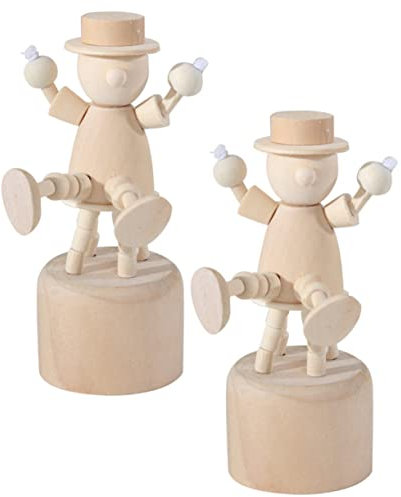 Kisangel Unlackierte Clown-ornamente Aus Holz 2 Stück Dekoration Für Den Schreibtisch Wanddekoration
