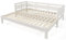 SogesPower Tagesbett Ausziehbares Sofabett 90x190cm Kiefer Massivholz 2 Schlafplätze Rollrost Weiß Modernes Design Multifunktional Für Kleine Räume