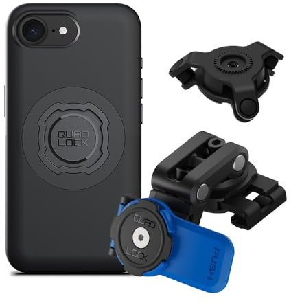 Quad Lock Brake Reservoir Motorcycle Phone Mount with Vibration Dampener and MAG Phone Case for iPhone 16e