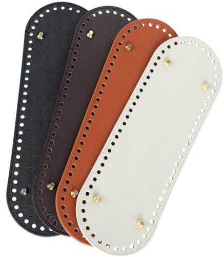 4 pezzi ovale in finta pelle borsa inferiore Shaper con chiodi in metallo, accessori fai da te per borse fai da te per un uso duraturo